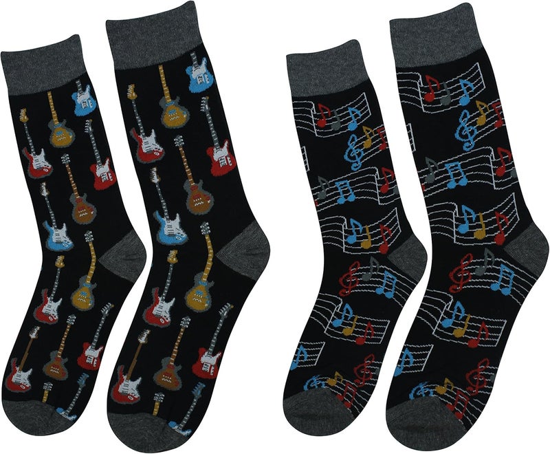 Cansok Men's 2/4 Packs Fun Crazy Novelty Dress Crew Socks - Image 2